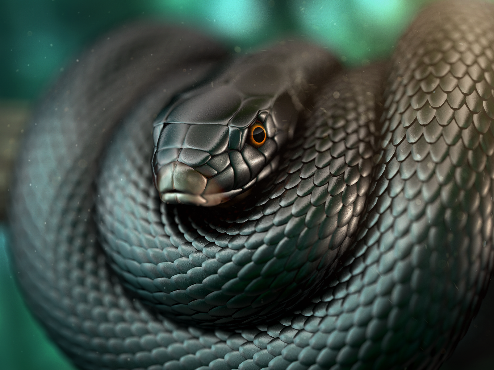 A close up of a snake

Description automatically generated